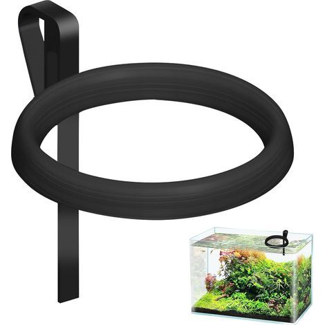 Anillo de alimentación para acuario con clip, soporte para comida no flotante, se adapta a vidrio de 3 a 15 mm de grosor, mantiene la comida flotante para peces en su lugar, ideal para (1/5)