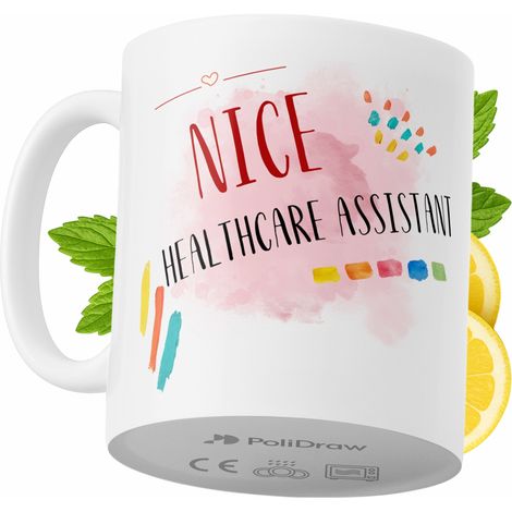 Tazza divertente e umoristica per assistente sanitario, ideale per caffè e tè, con grafica e testo divertenti. Perfetta per compleanni, onomastici e festività. Tazza premium per occasioni speciali, pe (1/5)