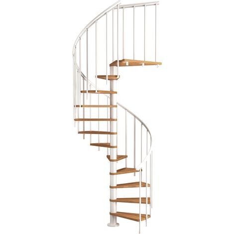 Dolle Spindeltreppe Montreal Eiche/weiß 252-282cm Geschosshöhe Ø140cm