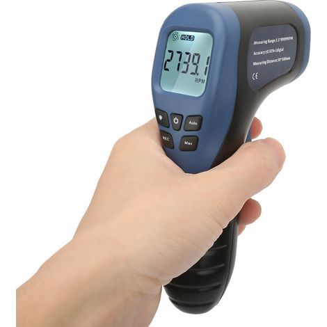 9V Drehzahlmesser 2,5–99999 U/min, berührungsloser digitaler Drehzahlmesser, 50500 mm Messabstand, tragbarer digitaler Drehzahlmesser (1/5)