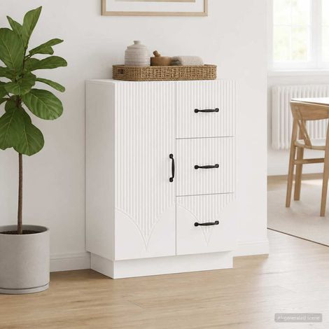 vidaXL Credenza Bianco Lucido 66 x 34,5 x 87 cm Legno (1/5)
