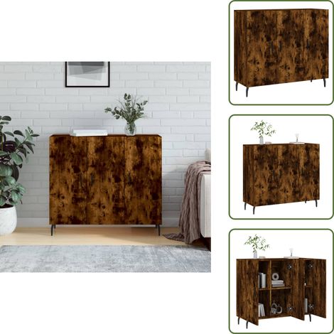 Sideboard Räuchereiche 90x34x80 cm Holzwerkstoff - Sideboard - Wohnzimmermöbel - Holzmöbel - Regal - Aufbewahrung (1/5)