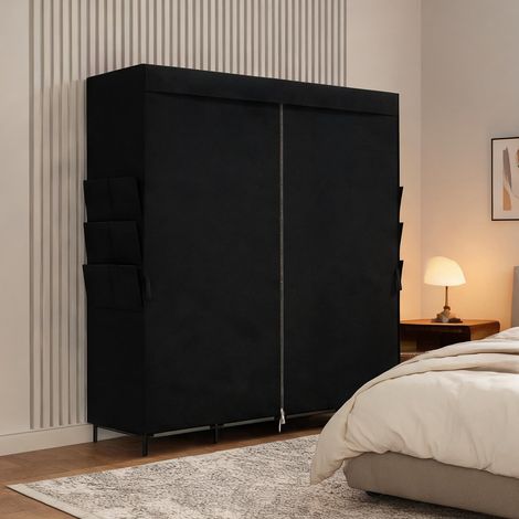Commode coloris noir en polyester 170 x 45 x 167 cm (1/5)
