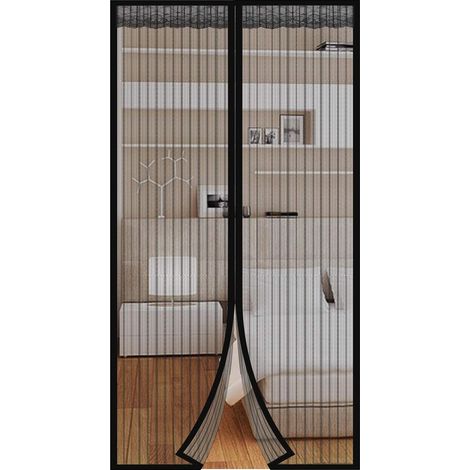 Porte Moustiquaire Magnétique Fermeture Automatique Sans Perçage Facile à Installer Rideau de Anti-Insectes Pour Porte Patio Couloirs Empêche de Passer les Moustiques 100x210cm (1/4)