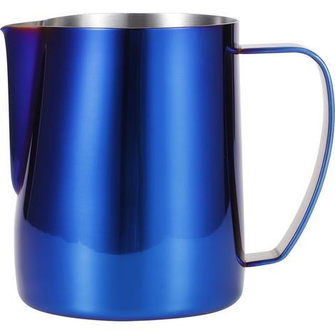 Verseuse à café japonaise en acier inoxydable, pichet à mousse de lait et art latte, bleu coloré 600ml