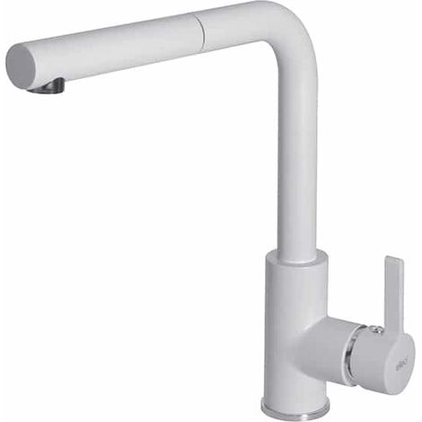 Rubinetto Miscelatore Cucina Elleci monocomando doccetta estraibile Bianco MGKC0268 (1/3)
