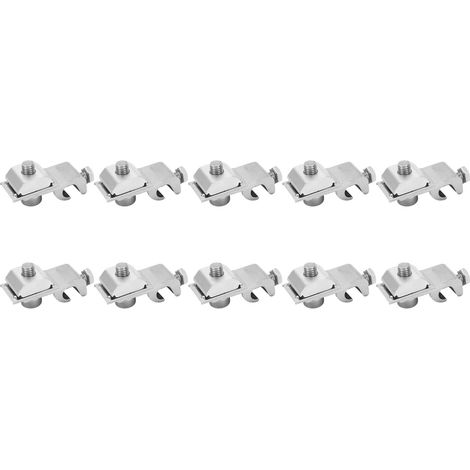Support de Fixation Panneau Solaire Aluminium 10 Pièces, Connecteur M6 pour Câble PV, Accessoire de Serrage au Sol (1/5)