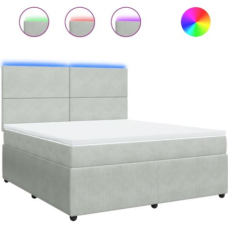 Maison Exclusive - Boxspringbett mit Matratze Hellgrau 180x200 cm