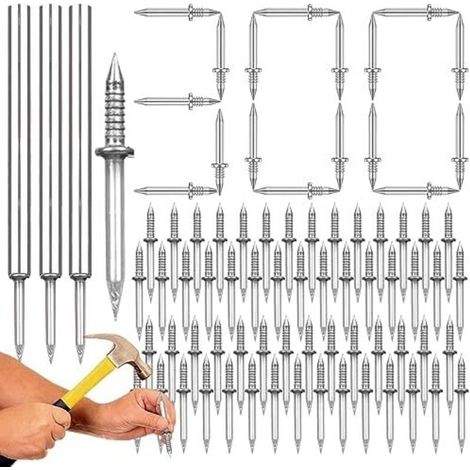 Lot de 300 clous sans couture à double tête pour plinthes, Clou à Double tête avec un outil de manchon spécifique aux ongles, Clou fileté à Double tête sans Soudure (1/4)