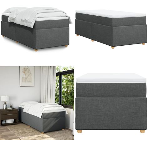 Boxspringbett mit Matratze Dunkelgrau 90x190 cm Stoff - Boxspringbett - Doppelbett - Bettenrahmen - Matratze - Matratzenauflage - Home & Living (1/5)