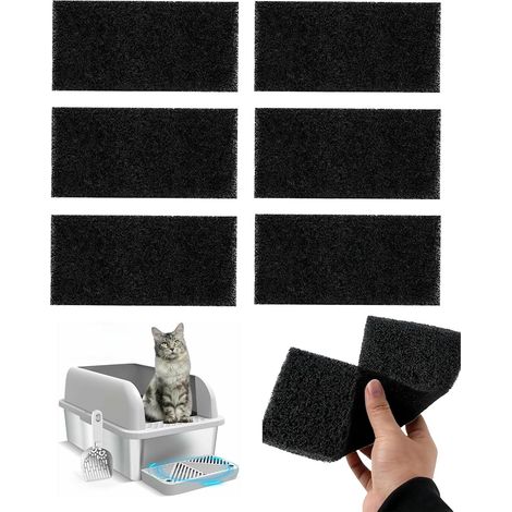 6 Pcs Cat Litter Box Filter,Filtre à Charbon Actif pour Contrôle des Odeurs Filtre de Rechange Universel pour Litière Chat Anti Odeur Absorbant Désodorisant Accessoires pour Animaux, 25x10cm (1/5)