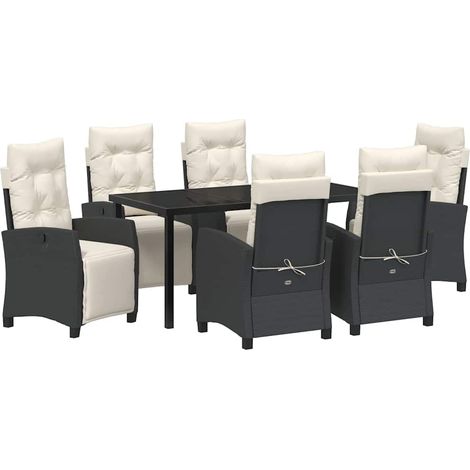 Garden Dining Set 7 pcs Black Poly Rattan vidaXL (1/5)