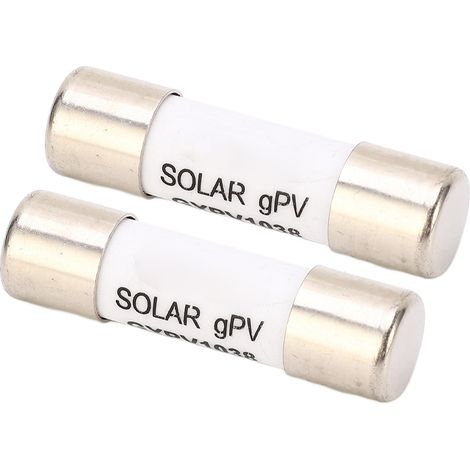 Zweiteilige Solarsicherung, 1000 VDC 30 A, Kurzschlussschutz, Porzellanrohr, Quarzkern, Keramikpatrone für Photovoltaikmodule (1/5)