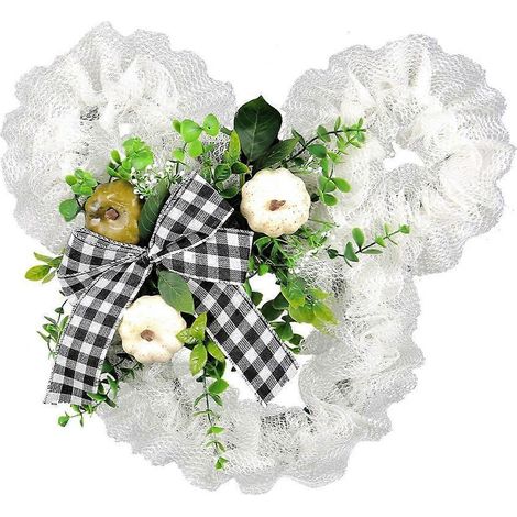 Couronne d'été artificielle avec nœud papillon pour porte d'entrée ou jardin de ferme (1/4)