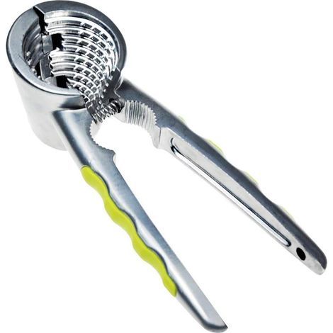 Nussknacker – Aluminiumlegierung – Rutschfester Silikongriff – Für Walnüsse, Mandeln, Pistazien und Pekannüsse – Für die Küche – Silber – 18 x 6 cm (1/5)