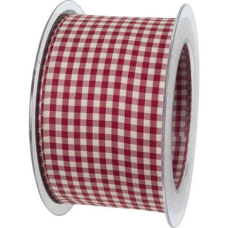 Nastro a quadretti per regali decorazioni e fai da te da 60 mm x 25 metri -Rosso chiaro