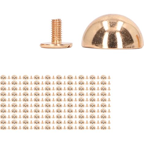 Packung mit 100 hochharten 12-mm-Rundkopf-Pilznieten für Leder, ideal zum Verzieren von Kleidung, Schuhen, Taschen und Haustierhalsbändern im Punk-Stil (Gold). (1/5)