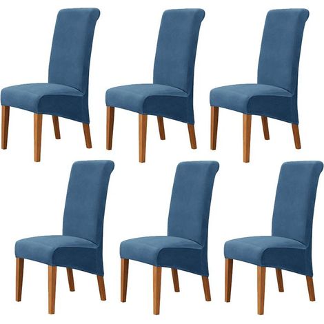 Housse de Chaise XL Salle à Manger 6 pieces Extensible Couverture de Chaises Dossier Haut Amovible et Lavable Housses de Chaises,J (1/5)