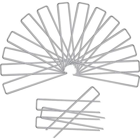 Piquets de Fixation pour Jardin, Pelouse Agrafes en Forme de U pour Bache Anti-Mauvaises Herbes, Galvanisés à Chaud (3x150x25mm)-Différentes options de quantité (1/4)