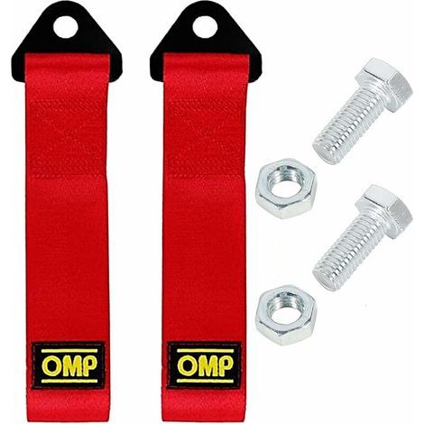 2 Pièces Cordes De Remorquage en Nylon, Sangle de Remorquage de Voiture de Course, Sport Sangle De Remorquage, pour Véhicule Avant Arrière Pare-Chocs (Rouge) (1/5)