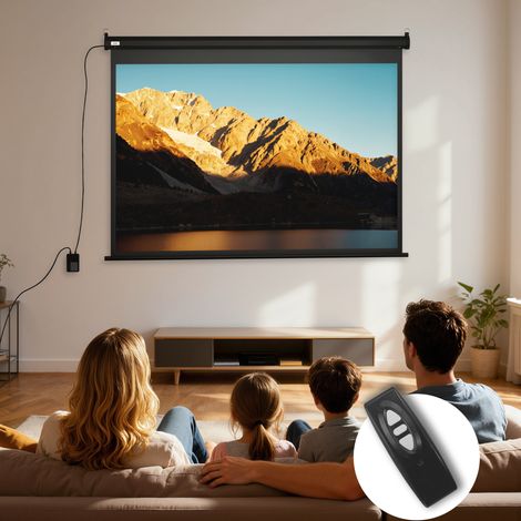 Écran de projecteur - 84" - 171x130 cm - noir - écran de projection - 4:3 - Pratique (1/4)