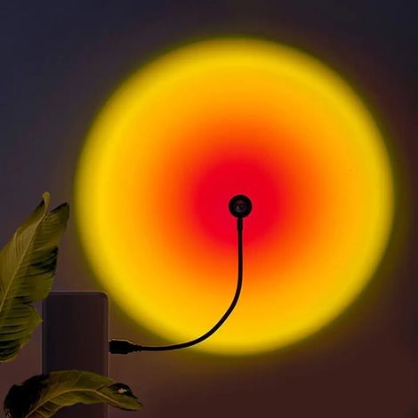 lampe LED néon arc-en-ciel coucher de soleil USB, projecteur de veilleuse pour chambre à coucher, éclairage d'ambiance mural, cadeau