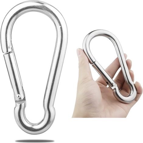 Großer Federkarabiner, robuster Karabiner aus Edelstahl 304, Federkarabiner aus Edelstahl für den Außenbereich (1/5)