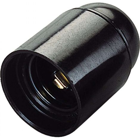Portalampada in plastica attacco e27 colore nero - 2pz