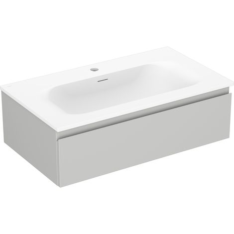 Mexen Orio Badezimmerschrank 80 cm mit Waschbecken Vela, 1 Schublade, grau matt/weiß matt - 91A10-08023-1-BF62-W23M01 (1/5)