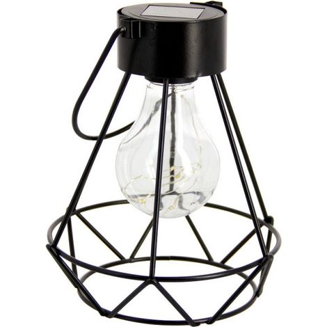 Xanlite – Lanterne LED solaire déco IP44 – Éclairage blanc chaud 2700K – Autonomie 8h – Métal noir – Flux lumineux 300lm – SORETRO2