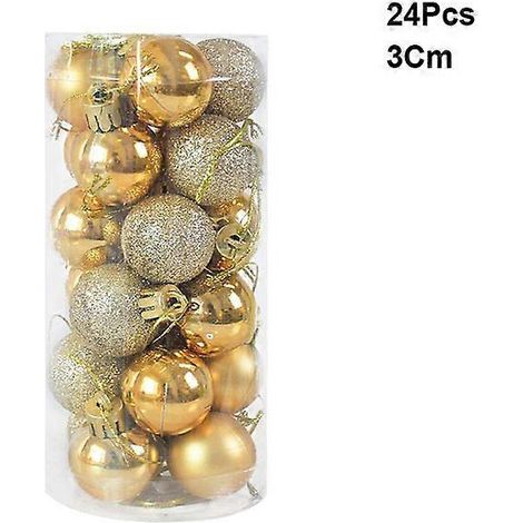 6 à 24 boules de Noël rouges et dorées, décorations pour sapin de Noël, grandes boules à suspendre, décorations de Noël et du Nouvel An (A01-24 pièces) (1/5)