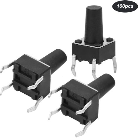 100 interrupteurs tactiles momentanés DIP 6 x 6 x 10mm, accessoire industriel à réponse rapide (1/5)