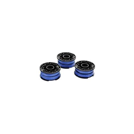 Juego de 3 carretes de repuesto para desbrozadoras, carrete de rebobinado automático Reflex Plus, 3 x 12 m de hilo de nailon, 1,5 mm de diámetro, A6441X3-XJ Azul - Crezuo (1/2)
