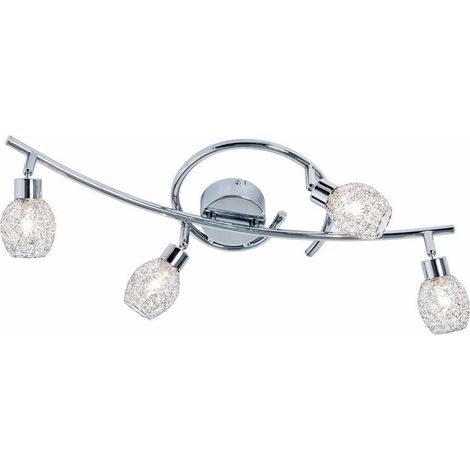 Plafoniera Reality Mesh cromata 4 luci G9 su barra