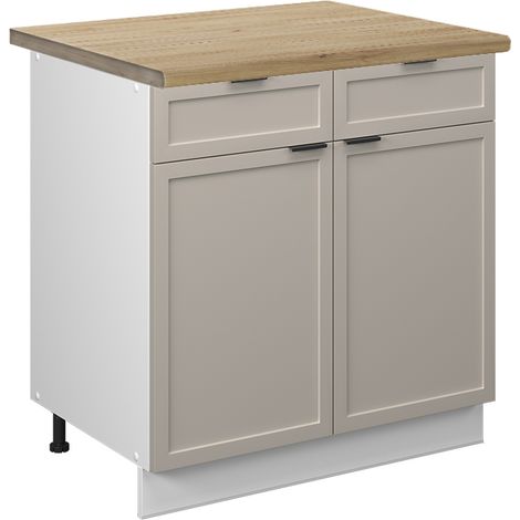 Meuble cuisine Fame-Line, GrisBeige, 80 cm, PT Chêne, Vicco