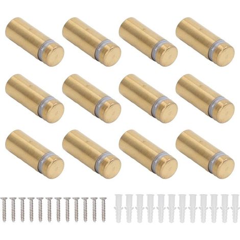 Vis de support en acier inoxydable galvanisé, clous publicitaires en or brossé pour panneaux de Support en acrylique 12x30mm 12 pièces (1/5)