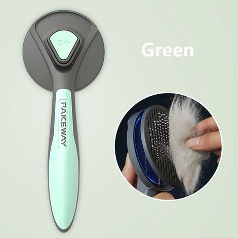 Chat peigne chien épilateur brosse toilettage pour animaux de compagnie Slicker aiguille peigne enlève emmêlé auto-nettoyant fournitures pour animaux de compagnie accessoires vert