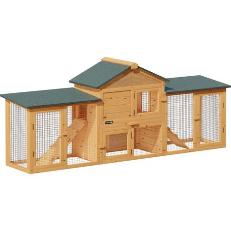 Kaninchenstall, 2 Etagen, modulares Design, 204 x 45 x 84 cm (1/5)