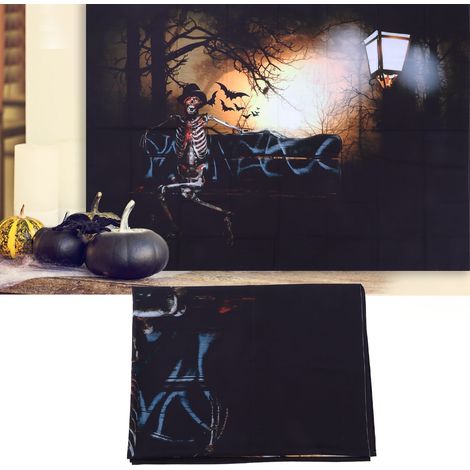 Hintergrundteppich für Studiofotos mit gruseligem Skelett und Geist für Halloween, 230 x 180 cm (1/5)