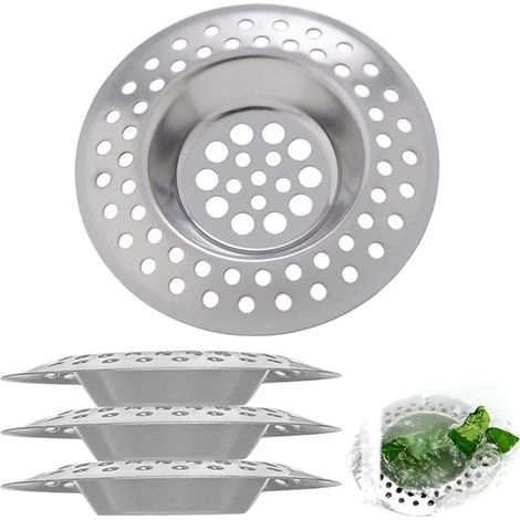 4 Passoires Filtre Évier Acier Inox 70x50x7mm, Tamis Grille (1/4)