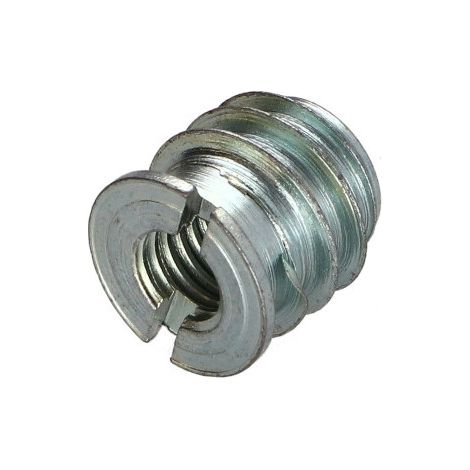 Insert fileté bois fendu M8 15X15 Acier zingué-10 pièces