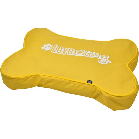 Coussin déhoussable pour chien en forme dos 100 x 70 x 15 cm Jaune (1/3)