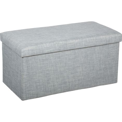 Puff plegable doble 'Tomaz' gris claro - Atmosphera créateur d'intérieur (1/4)