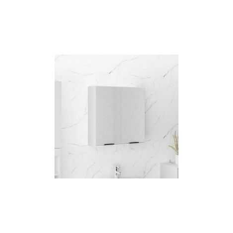 Armoire à miroir de salle de bain Blanc 64x20x67 (1/5)