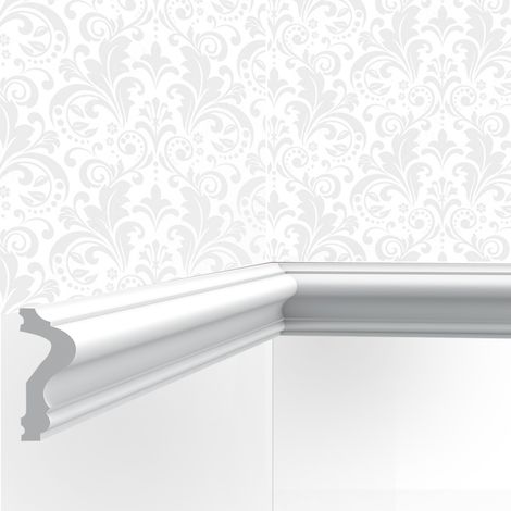 Cimaise , Moulure Cimaises et Plus M02- 6x2,5x200cm (h x p x L) - moulure décorative polyuréthane (1/4)