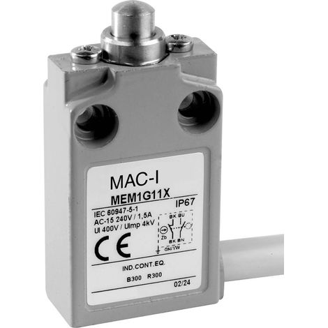 Panasonic MEM1G11ZD MEM1G11ZD Fine corsa 24 V 5 A Pistone IP67 1 pz.