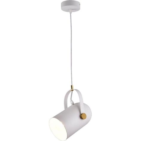 TrAdE Shop Traesio - Lampadario A Sospensione Da Soffitto Design Con Paralume Orientabile Attacco E27 Ip20 A21 - Bianco (1/5)