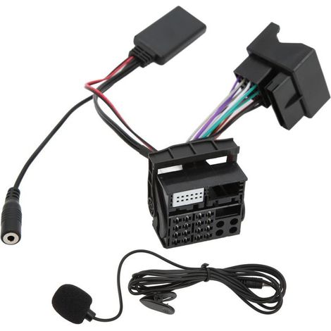 Adaptateur audio Bluetooth 5.0 pour autoradio Peugeot, câble Aux 12 broches compatible 207, 307, 407, 308, kit mains libres avec microphone (1/5)