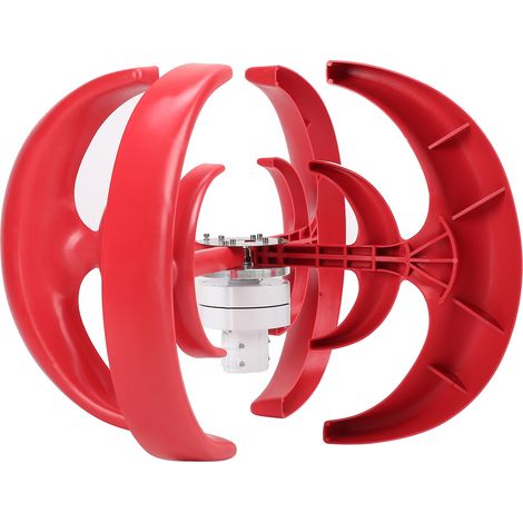 Windturbinen-Bausatz 800W 4-Blatt-Generator Wechselstrommotor Solarsystem Laternentyp Doppelschicht Rot 48V (1/5)