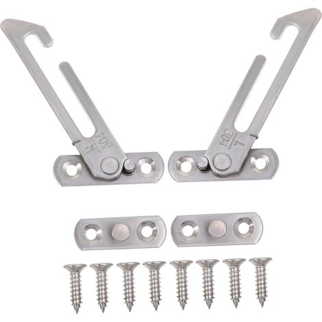 3 Ensembles loquet de sécurité pour fenêtre limiteur de fenêtre bouchon verrou porte limiteur de verrouillage des fenêtres limiteur de sécurité pour fenêtre Acier inoxydable